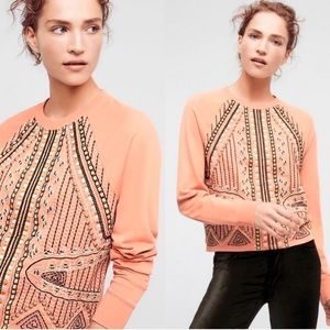 Anthropologie Akemi + Kin embroidered crop sweater